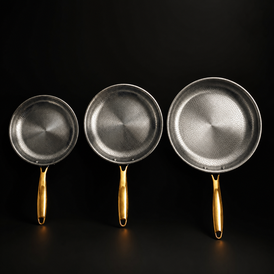 Hand-Hammered Titanium Pan - 3-piece set I Limited Edition