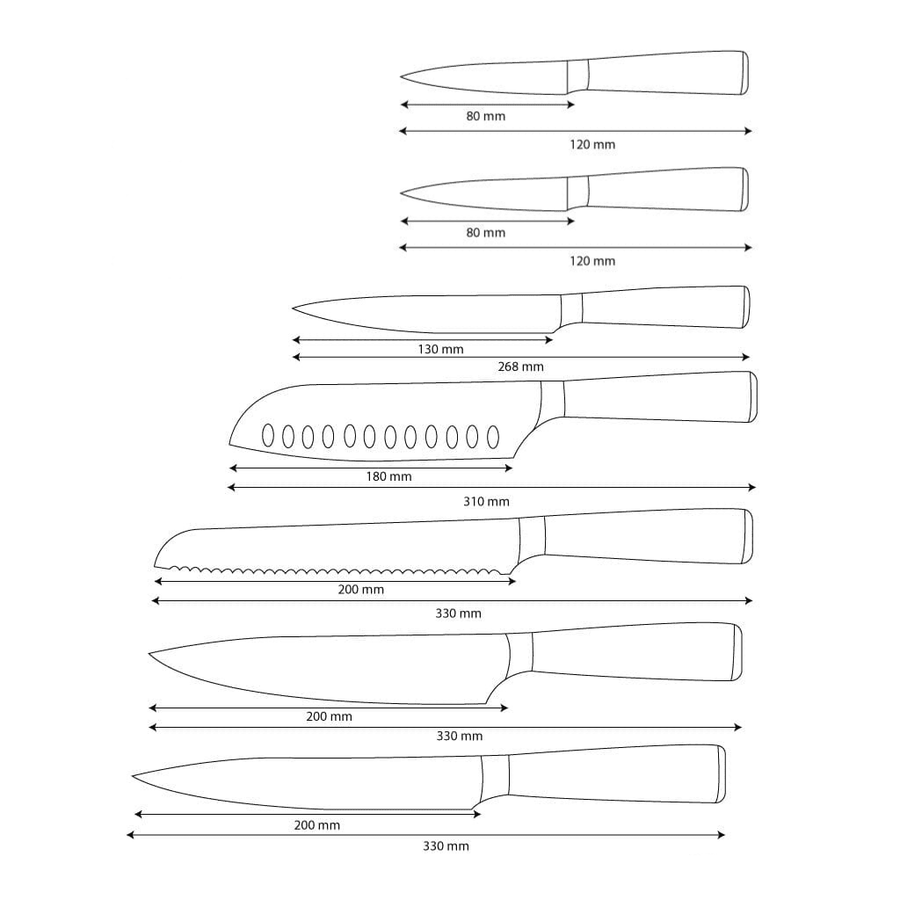 Japanese-Style Knife Set – Precision Collection (7-Piece Set)
