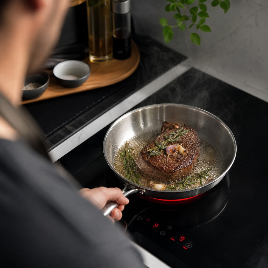 Hand-Hammered Titanium Pan - 3-piece set