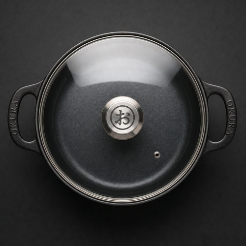 Cast Iron Casserole Pan with Glass Lid