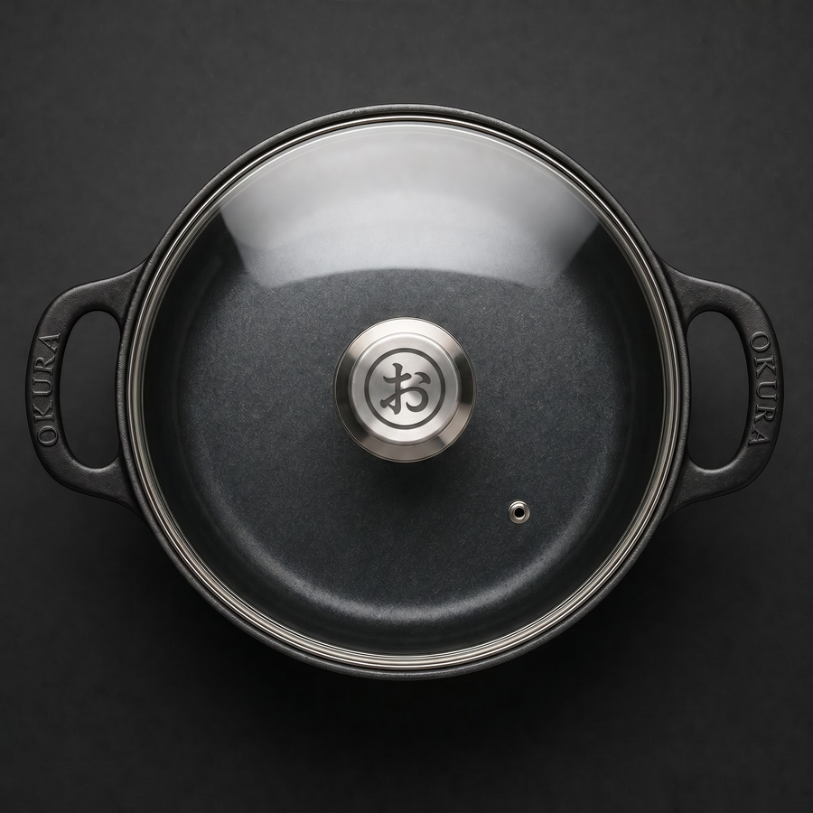 Cast Iron Casserole Pan with Glass Lid