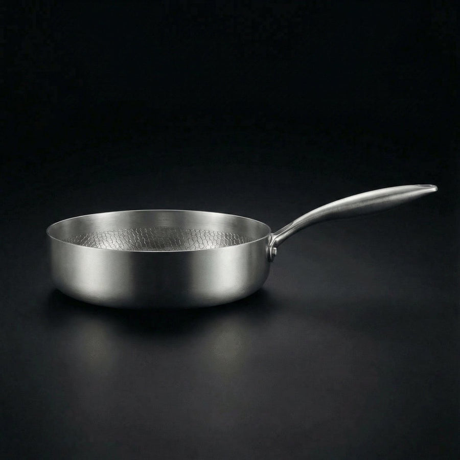 Hand-Hammered Titanium Family Set: 4 Pans & Utensils